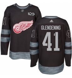 Men's Adidas Detroit Red Wings #41 Luke Glendening Authentic Black 1917-2017 100th Anniversary NHL Jersey