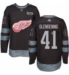 Men's Adidas Detroit Red Wings #41 Luke Glendening Premier Black 1917-2017 100th Anniversary NHL Jersey