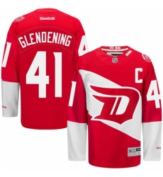 Men's Reebok Detroit Red Wings #41 Luke Glendening Authentic Red 2016 Stadium Series NHL Jersey