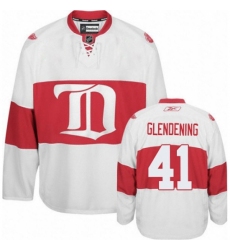 Men's Reebok Detroit Red Wings #41 Luke Glendening Authentic White Third NHL Jersey