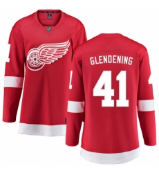 Women's Detroit Red Wings #41 Luke Glendening Fanatics Branded Red Home Breakaway NHL Jersey