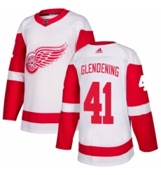 Youth Adidas Detroit Red Wings #41 Luke Glendening Authentic White Away NHL Jersey