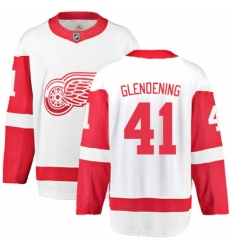 Youth Detroit Red Wings #41 Luke Glendening Fanatics Branded White Away Breakaway NHL Jersey