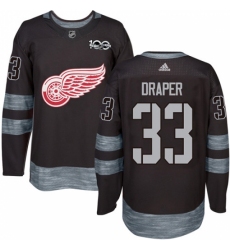 Men's Adidas Detroit Red Wings #33 Kris Draper Authentic Black 1917-2017 100th Anniversary NHL Jersey