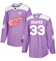 Men's Adidas Detroit Red Wings #33 Kris Draper Authentic Purple Fights Cancer Practice NHL Jersey