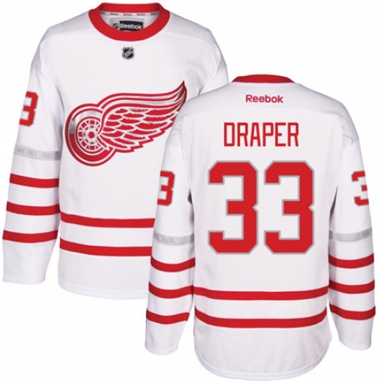 Men's Reebok Detroit Red Wings #33 Kris Draper Authentic White 2017 Centennial Classic NHL Jersey Men's Reebok Detroit Red Wings #33 Kris Draper Authentic White 2017 Centennial Classic NHL Jersey