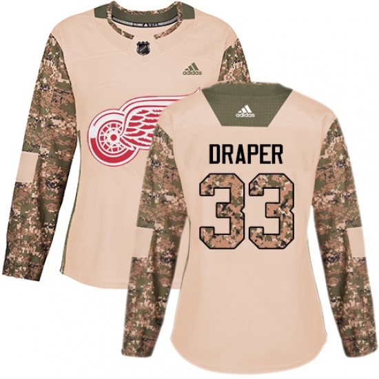 Women's Adidas Detroit Red Wings #33 Kris Draper Authentic Camo Veterans Day Practice NHL Jersey Women's Adidas Detroit Red Wings #33 Kris Draper Authentic Camo Veterans Day Practice NHL Jersey