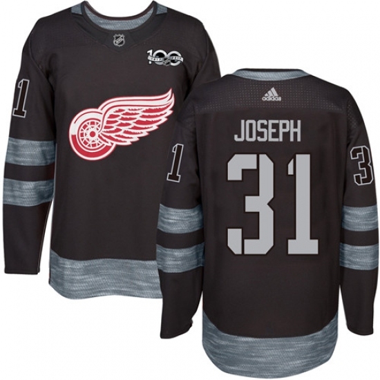 Men's Adidas Detroit Red Wings #31 Curtis Joseph Authentic Black 1917-2017 100th Anniversary NHL Jersey Men's Adidas Detroit Red Wings #31 Curtis Joseph Authentic Black 1917-2017 100th Anniversary NHL Jersey