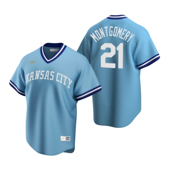 Men's Nike Kansas City Royals #21 Mike Montgomery Light Blue Cooperstown Collection Road Stitched Baseball Jersey Men's Nike Kansas City Royals #21 Mike Montgomery Light Blue Cooperstown Collection Road Stitched Baseball Jersey