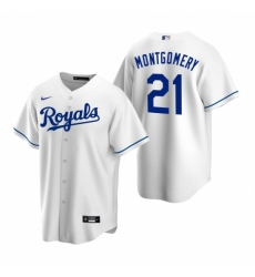 Men's Nike Kansas City Royals #21 Mike Montgomery White Home Stitched Baseball Jersey