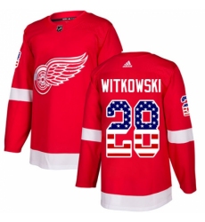 Men's Adidas Detroit Red Wings #28 Luke Witkowski Authentic Red USA Flag Fashion NHL Jersey Men's Adidas Detroit Red Wings #28 Luke Witkowski Authentic Red USA Flag Fashion NHL Jersey