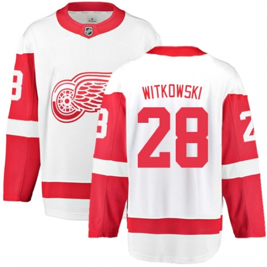 Men's Detroit Red Wings #28 Luke Witkowski Fanatics Branded White Away Breakaway NHL Jersey Men's Detroit Red Wings #28 Luke Witkowski Fanatics Branded White Away Breakaway NHL Jersey