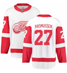 Men's Detroit Red Wings #27 Michael Rasmussen Fanatics Branded White Away Breakaway NHL Jersey