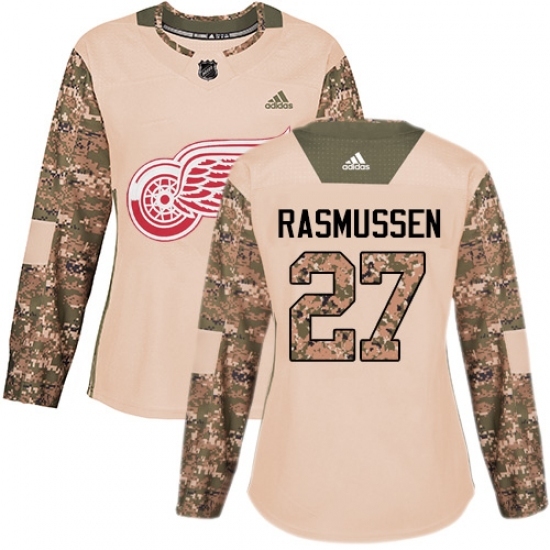 Women's Adidas Detroit Red Wings #27 Michael Rasmussen Authentic Camo Veterans Day Practice NHL Jersey Women's Adidas Detroit Red Wings #27 Michael Rasmussen Authentic Camo Veterans Day Practice NHL Jersey