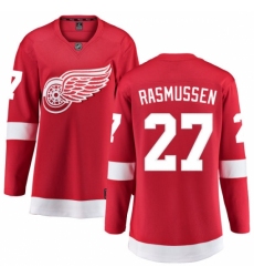 Women's Detroit Red Wings #27 Michael Rasmussen Fanatics Branded Red Home Breakaway NHL Jersey