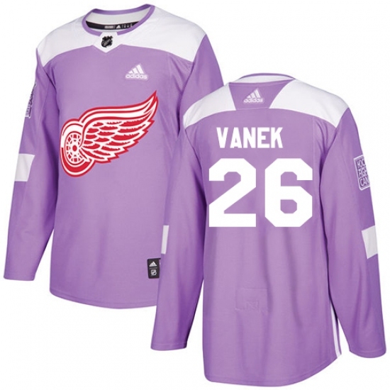 Youth Adidas Detroit Red Wings #26 Thomas Vanek Authentic Purple Fights Cancer Practice NHL Jersey Youth Adidas Detroit Red Wings #26 Thomas Vanek Authentic Purple Fights Cancer Practice NHL Jersey