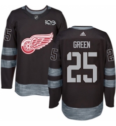 Men's Adidas Detroit Red Wings #25 Mike Green Authentic Black 1917-2017 100th Anniversary NHL Jersey