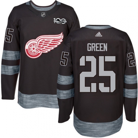 Men's Adidas Detroit Red Wings #25 Mike Green Authentic Black 1917-2017 100th Anniversary NHL Jersey Men's Adidas Detroit Red Wings #25 Mike Green Authentic Black 1917-2017 100th Anniversary NHL Jersey