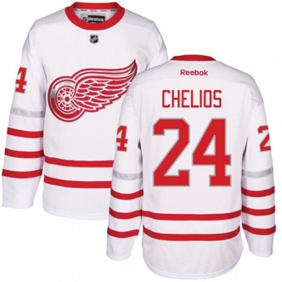 Men's Reebok Detroit Red Wings #24 Chris Chelios Authentic White 2017 Centennial Classic NHL Jersey Men's Reebok Detroit Red Wings #24 Chris Chelios Authentic White 2017 Centennial Classic NHL Jersey