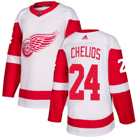 Youth Adidas Detroit Red Wings #24 Chris Chelios Authentic White Away NHL Jersey Youth Adidas Detroit Red Wings #24 Chris Chelios Authentic White Away NHL Jersey