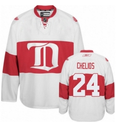 Youth Reebok Detroit Red Wings #24 Chris Chelios Premier White Third NHL Jersey