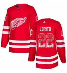 Men's Adidas Detroit Red Wings #22 Matthew Lorito Authentic Red Drift Fashion NHL Jersey