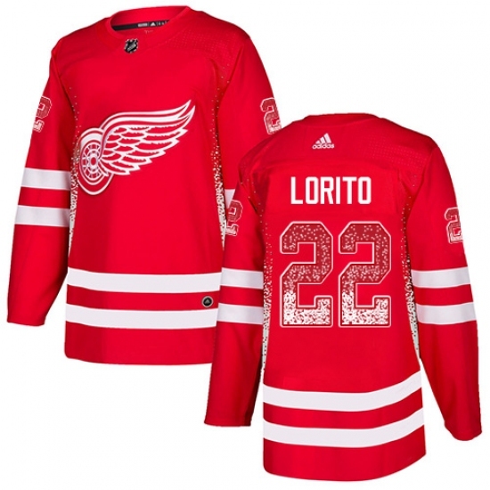 Men's Adidas Detroit Red Wings #22 Matthew Lorito Authentic Red Drift Fashion NHL Jersey Men's Adidas Detroit Red Wings #22 Matthew Lorito Authentic Red Drift Fashion NHL Jersey
