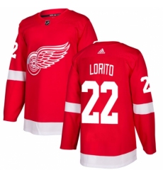 Men's Adidas Detroit Red Wings #22 Matthew Lorito Authentic Red Home NHL Jersey