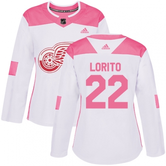 Women's Adidas Detroit Red Wings #22 Matthew Lorito Authentic White/Pink Fashion NHL Jersey Women's Adidas Detroit Red Wings #22 Matthew Lorito Authentic White/Pink Fashion NHL Jersey