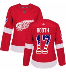 Women's Adidas Detroit Red Wings #17 David Booth Authentic Red USA Flag Fashion NHL Jersey Women's Adidas Detroit Red Wings #17 David Booth Authentic Red USA Flag Fashion NHL Jersey