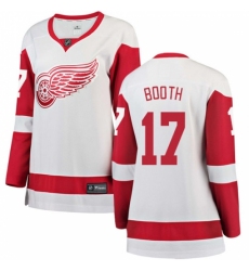 Women's Detroit Red Wings #17 David Booth Authentic White Away Fanatics Branded Breakaway NHL Jersey
