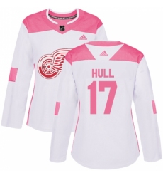 Women's Adidas Detroit Red Wings #17 Brett Hull Authentic White/Pink Fashion NHL Jersey Women's Adidas Detroit Red Wings #17 Brett Hull Authentic White/Pink Fashion NHL Jersey