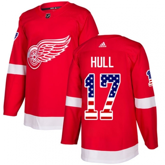 Youth Adidas Detroit Red Wings #17 Brett Hull Authentic Red USA Flag Fashion NHL Jersey Youth Adidas Detroit Red Wings #17 Brett Hull Authentic Red USA Flag Fashion NHL Jersey