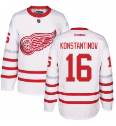 Men's Reebok Detroit Red Wings #16 Vladimir Konstantinov Authentic White 2017 Centennial Classic NHL Jersey