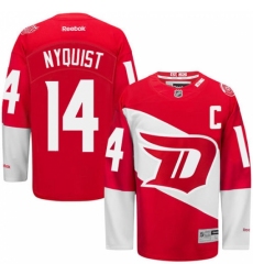 Men's Reebok Detroit Red Wings #14 Gustav Nyquist Authentic Red 2016 Stadium Series NHL Jersey