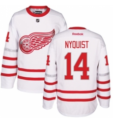Men's Reebok Detroit Red Wings #14 Gustav Nyquist Authentic White 2017 Centennial Classic NHL Jersey