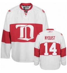 Men's Reebok Detroit Red Wings #14 Gustav Nyquist Authentic White Third NHL Jersey