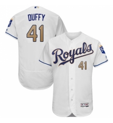 Men's Majestic Kansas City Royals #41 Danny Duffy White Flexbase Authentic Collection MLB Jersey
