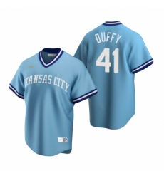 Men's Nike Kansas City Royals #41 Danny Duffy Light Blue Cooperstown Collection Road Stitched Baseball Jersey