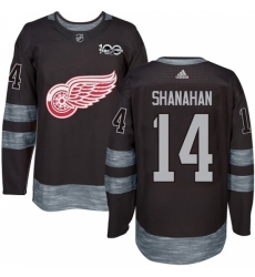Men's Adidas Detroit Red Wings #14 Brendan Shanahan Authentic Black 1917-2017 100th Anniversary NHL Jersey Men's Adidas Detroit Red Wings #14 Brendan Shanahan Authentic Black 1917-2017 100th Anniversary NHL Jersey