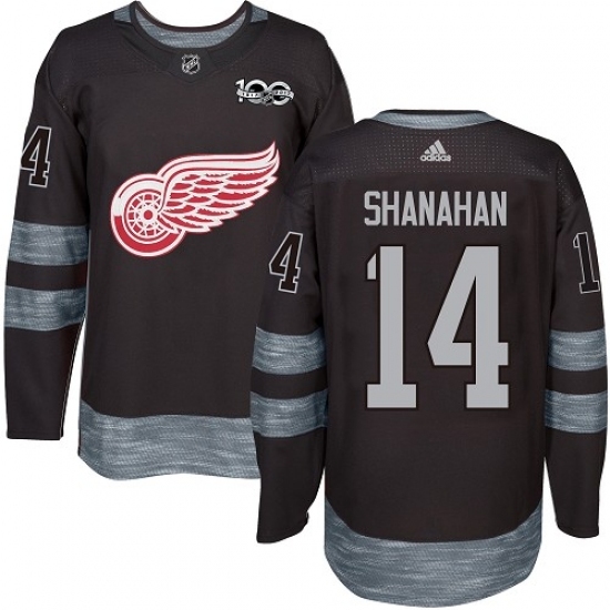 Men's Adidas Detroit Red Wings #14 Brendan Shanahan Authentic Black 1917-2017 100th Anniversary NHL Jersey Men's Adidas Detroit Red Wings #14 Brendan Shanahan Authentic Black 1917-2017 100th Anniversary NHL Jersey