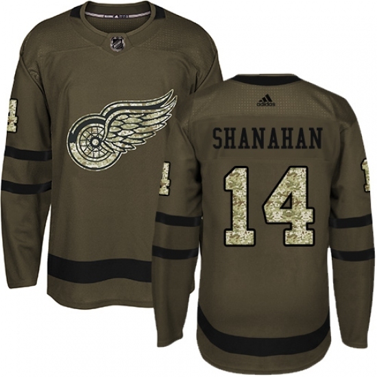 Men's Adidas Detroit Red Wings #14 Brendan Shanahan Authentic Green Salute to Service NHL Jersey Men's Adidas Detroit Red Wings #14 Brendan Shanahan Authentic Green Salute to Service NHL Jersey