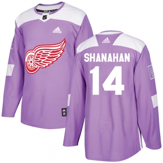 Men's Adidas Detroit Red Wings #14 Brendan Shanahan Authentic Purple Fights Cancer Practice NHL Jersey Men's Adidas Detroit Red Wings #14 Brendan Shanahan Authentic Purple Fights Cancer Practice NHL Jersey
