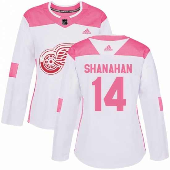 Women's Adidas Detroit Red Wings #14 Brendan Shanahan Authentic White/Pink Fashion NHL Jersey Women's Adidas Detroit Red Wings #14 Brendan Shanahan Authentic White/Pink Fashion NHL Jersey