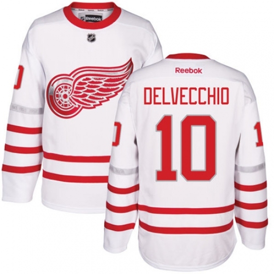 Men's Reebok Detroit Red Wings #10 Alex Delvecchio Authentic White 2017 Centennial Classic NHL Jersey Men's Reebok Detroit Red Wings #10 Alex Delvecchio Authentic White 2017 Centennial Classic NHL Jersey