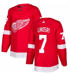 Men's Adidas Detroit Red Wings #7 Ted Lindsay Authentic Red Home NHL Jersey
