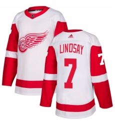 Men's Adidas Detroit Red Wings #7 Ted Lindsay Authentic White Away NHL Jersey