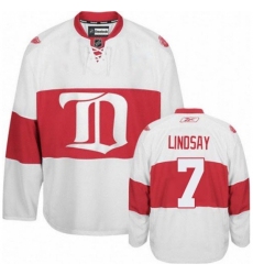 Men's Reebok Detroit Red Wings #7 Ted Lindsay Authentic White Third NHL Jersey