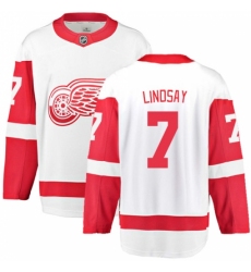 Youth Detroit Red Wings #7 Ted Lindsay Fanatics Branded White Away Breakaway NHL Jersey