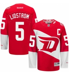 Men's Reebok Detroit Red Wings #5 Nicklas Lidstrom Premier Red 2016 Stadium Series NHL Jersey
